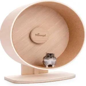 니테엔젤 나무 햄스터 운동 휠 - 저빌 마우스 및 기타 비슷한 크기의 작은 반려동물을 위한 조용한 러닝