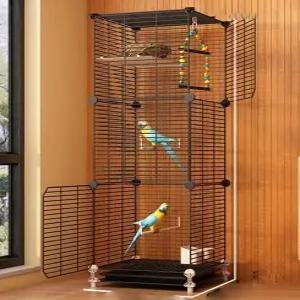 아프리카 회색 앵무새 코카티엘 선 잉꼬 콘큐어 러브버드 카나리아를 위한 롤링 스탠드가 있는 대형 새