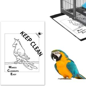 버드 케이지 페이퍼 라이너 앵무새 잉꼬 코누레 코카티엘용 일회용 프리컷 대형 100개 17 X 11 인치 화이트