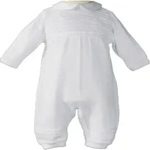 작은 의미 많은 소년 코튼 니트 세례 의상 롬퍼