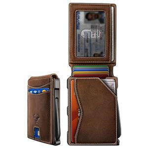 [미국배송] 불리언트 남성 지갑 메탈 머니 클립 마그네틱 플립 탑 그레인 가죽 13장 팝업 액세스 간소화 청구서 폴더