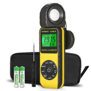 AIOMEST AI-881E 디지털 조명계, 0.1~300 000 럭스용 휴대용 풋 캔들 미터, LED 식물 성장 조명용 실내 실외 조명, 270 회전식 감지기 포함 파 미터