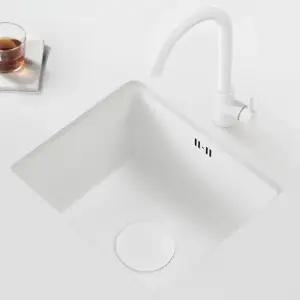 화이트 소형 싱크대싱크볼 중앙배수구 사각볼 스텐