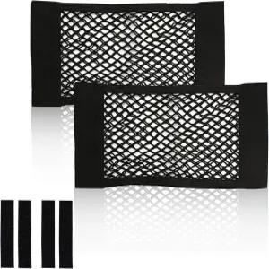 KAKKOII 2pcs 카고 네트 자동차 보관망 - 신축성 메시 포켓 매직 테이프 유니버설 액세서리 인테리어