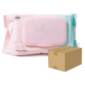 미엘 물티슈 클래식 엠보싱 캡형 100매 20팩 평량50g 저자극 대용량