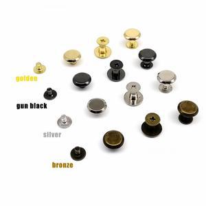 10pcs 금속 라운드 헤드 직경 10mm 스크류 백 시카고 네일 바인딩 리벳 스터드 가죽 숄더 벨트 스트랩 지갑