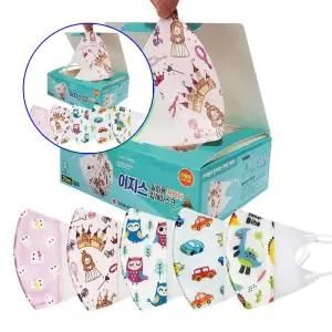 쌍문상회 키즈마스크 이지스 일회용 캐릭터 입체 25매 5종 아동용