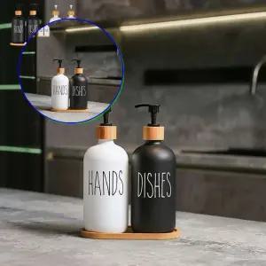 쌍문상회 유리 펌프 공병 3종세트 리필용기 세제소분 핸드워시 싱크대 물비누 주방 화장실 욕실 디스펜서 보관병