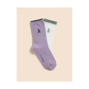 빈폴 키즈 골지 양말 2족 세트 라이트 퍼플 BI58KTU01V 306673