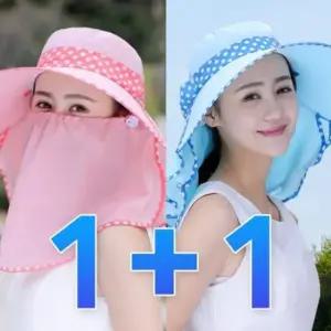 여성 썬캡 모자 자외선 얼굴 마스크