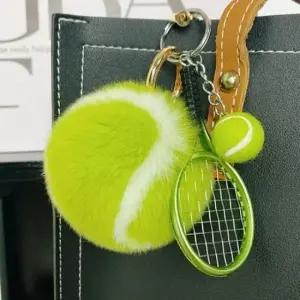 라켓 가방 부드러운 극세사 토끼털 말랑이 열쇠고리 기념품 선물 악세사리