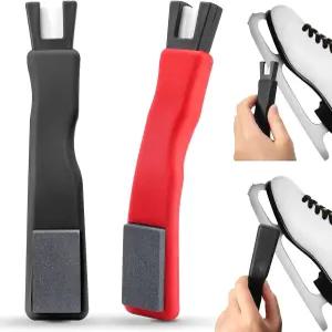 GSDOTZAP 2PCS 아이스 스케이트 샤프너 샤프닝 스톤이 있는 세라믹 하키 피겨 스케이트용 2-in-1 휴대용