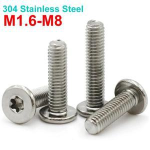 5-50pcs M1.6 M2 M2.5 M3 M4 M5 M6 M8 304A2-70 스테인레스 스틸 CM 6 로브 Torx 초박형 초저 플랫 웨이퍼