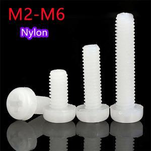 흰색 나일론 플라스틱 절연 크로스 리세스 호환 팬 헤드 라운드 나사 M2 M2.5 M3 M4 M5 M6