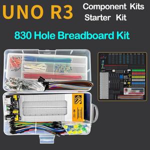 830 홀 브레드보드 키트  UNO R3 부품 스타터 MB-102 점퍼 캡 저항기  LED 펀운 듀폰 와이어 2222