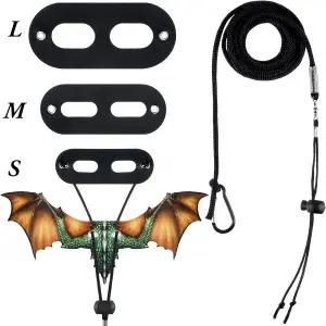 위우데이 3팩 수염 용 목줄 하네스 탈부착 가능한 도마뱀 드래곤 파충류 안전 야외 산책 S M L (오렌지)