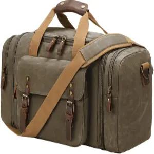 왁스 캔버스 더플백 50L 방수 여행용 오버나이트 위켄더백