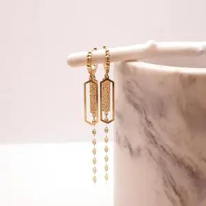 14k 민자판 컷팅 드롭 원터치 귀걸이 OPNIE1369-1