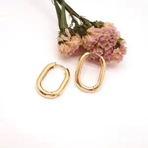 14k 볼드한 타원형 귀걸이 OPDLE1629