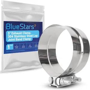 블루스타즈 5인치 배기 클램프 304 스테인리스 파이프 변환기와 자동차 밴드 조인트 ID 스틸 머플러
