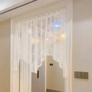 [콩심팥심]주방 창문 바란스 커튼 패브릭 가리개 2개 세트 가리개커튼