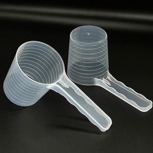 1개 10-100ml 투명 플라스틱 계량 스푼 눈금 포함 애완동물 급식용 세제 주방 도구