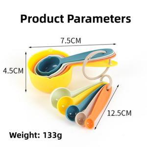 5개 세트 주방 도구 계량 스푼 컵 컬러풀 핸들 커피 설탕 케이크 베이킹 요리