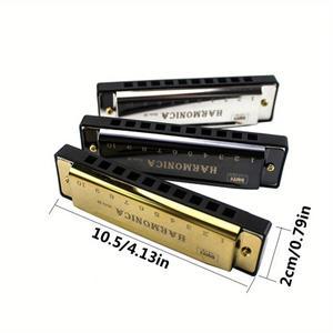 반음계 금속 하모니카 초보자용 랩 케이스 포함 10 홀 관악기 선물로 적합