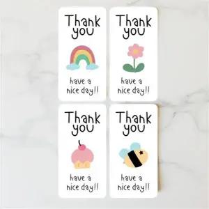 각대 봉투 꾸미기 선물 포장 예쁜 페이퍼 기프트백 데코 스티커 4종 50p 세트