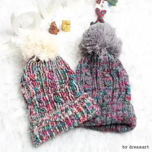 방울 겨울 비니 도톰한 모자