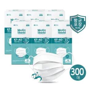 [메디쉴드] KF-AD 비말차단 데일리 마스크 300매(5매x60개입)