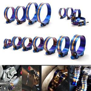 1pcs 26mm /114mm T 볼트 클램프 스테인레스 스틸 호스 키트 조정 가능한 티타늄 블루 304 클립