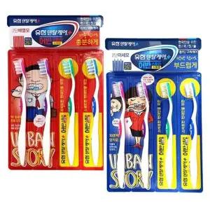 TBZ 구취케어 2단배열 칫솔 4개입 세트 미세모 귀여운칫솔