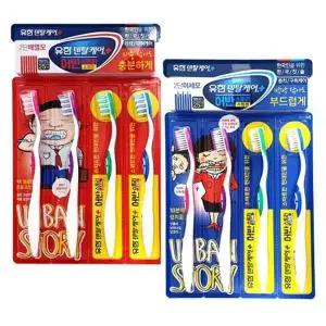 [오너클랜]TBZ 구취케어 2단배열 칫솔 4개입 세트 미세모 귀여운칫솔