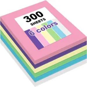아트 크래프트 드로잉을 위한 300장 건설 용지 다양한 색상 12인치 x 17.3인치 80gsm 컬러 중간 무게의