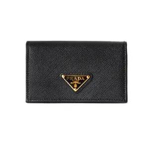 26SS 사피아노 삼각로고 카드지갑 블랙 1MC122 QHH F0002