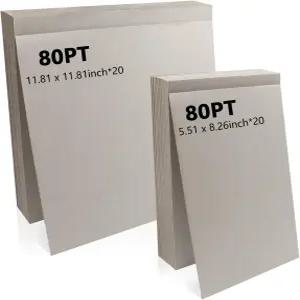 40개 북보드 80PT 0.086 두꺼운 바인더 보드 칩보드 그 헤비 듀티 판지 시트 책 제본 커버 액자 백킹 DIY