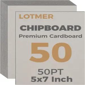 롯데머 50매 5x7 칩보드 판지 50PT-.3mm 두께의 크래 시트 배송 패드 랩북 패키징 제본 및 아트 프로젝트용