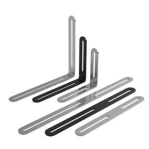 1PCS 블랙 실버 두꺼운 스테인레스 스틸 스트레이트 180 홀더 고정 앵글 브래킷 가구 커넥터 학위 플랫