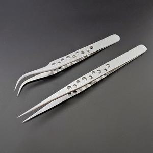 산업용 핀셋 전자 정전기 방지 집게 세트 수리 스테인레스 곡선 핸드 정밀 전화 스트레이트 DIY