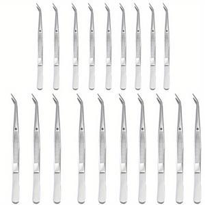 10개입 스테인리스 스틸 핸드 핀셋 위한 내구성 공예 그립을 톱니 금속 도구 있는 실험실 플라이어 정밀한 모양