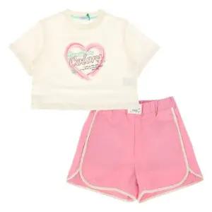 [갤러리아] 베네통키즈(26S)5부크롭T3부화섬팬츠SET(QATS17631/QAPT04631/PK)