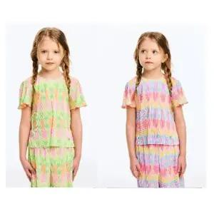 [갤러리아] 26S/S 베네통키즈 레인보우 보드레 플리츠 블라우스 QAWS03631_2컬러