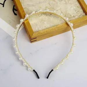 [콩심팥심]ZF 펄 레이스 진주 머리띠 헤어밴드