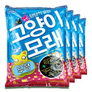 키티스마일 응고형모래 고양이모래 키티크린(무향) 5L X4포 - 구 웰빙