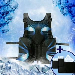 [아이스팩]여름 얼음 망사 조끼 아이스 통풍 자켓 빅사이즈 택배 낚시 작업복 배달 남성 여성 쿨링 조끼 메쉬 주머니 베스트 및 목걸이 넥밴드 무풍 선풍기 넥쿨러 쿨링 스카프