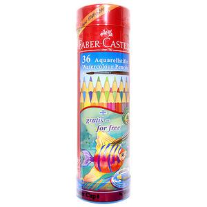 [e모든문구]파버카스텔 수채 색연필 라운드 틴 36색 원통케이스 11 59 36