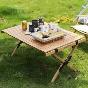 [Keep]너도밤나무 접이식 폴딩 900 1200 감성 캠핑 차박 원목 우드 롤 테이블