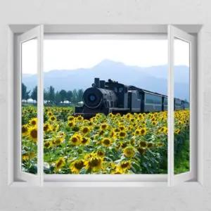 아트박스 꾸밈 ts330-해바라기기차_창문그림액자