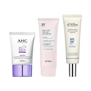 AHC 마스터즈 워터풀 선크림 40ml /아트델리 톤업 선크림 50ml/달바 선 앰플 50ml